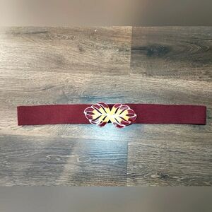 Vintage Retro 1970s-1980s Enamel Belt Buckle Red/Yellow